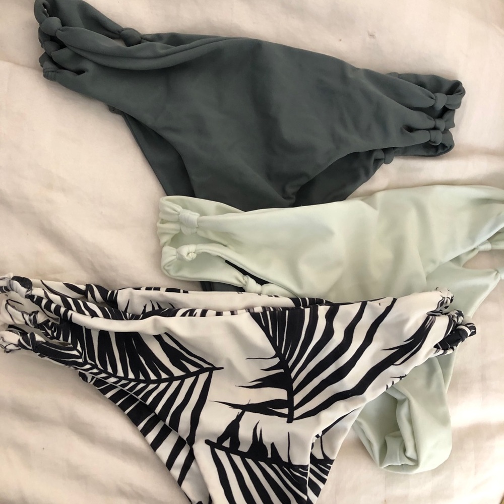 Set of 3 MIKOH bottoms! ARMY, PALM LEAF, SEAWATER